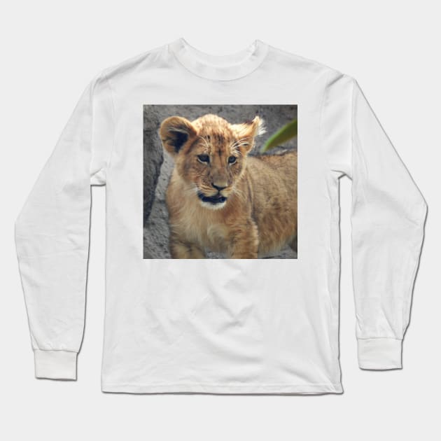 Lion Cub Long Sleeve T-Shirt by kirstybush